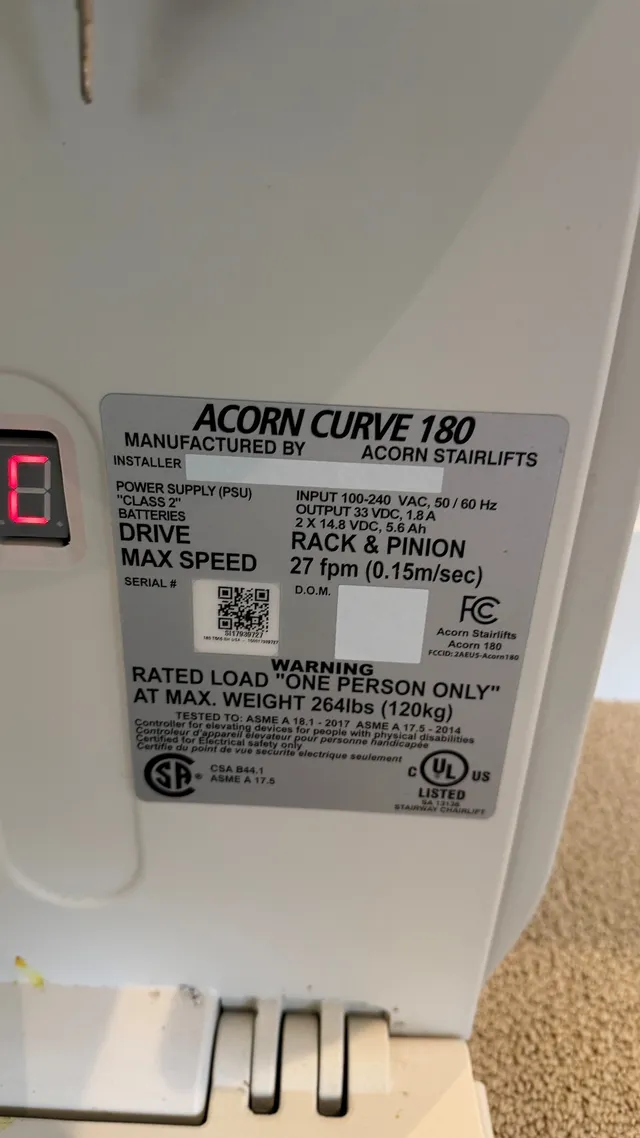 Photo 4 of Acorn Curve 180 Stair Lift (for standard L shaped stairs)